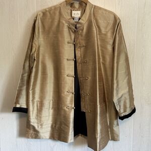 Yi Lin Gold Silk Oriental‎ Medium Jacket Blazer